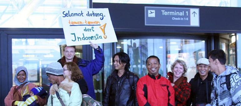 The Indonesian delegation at Hamburg Airport