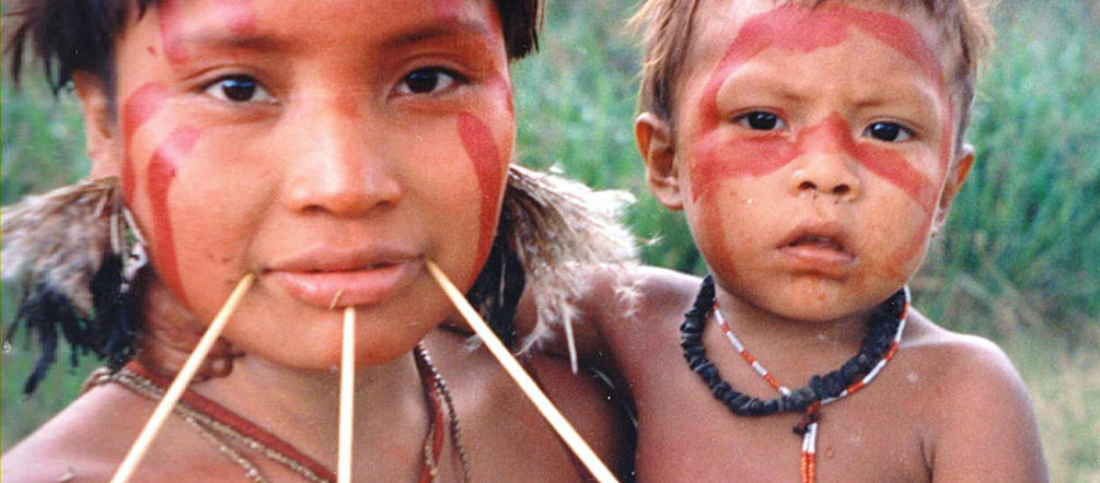 The Yanonami, one of Brazil's 240 indigenous peoples (Wikimedia/Cmacauley (CC BY-SA 3.0)) Yanomami adult and child