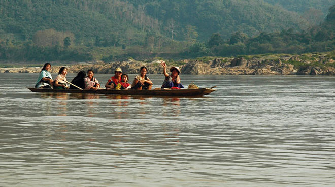 The Mekong River provides food for the people