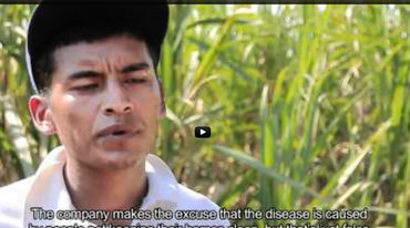 A sugar cane worker giving an Interview