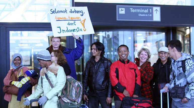 The Indonesian delegation at Hamburg Airport