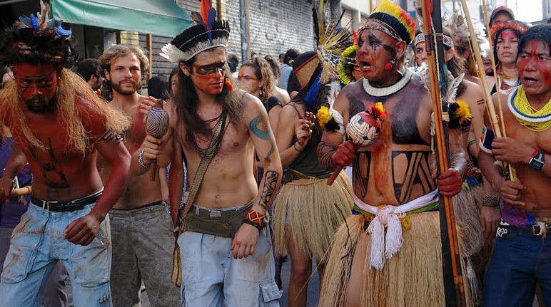 Indigenous people demonstrate against Belo Monte