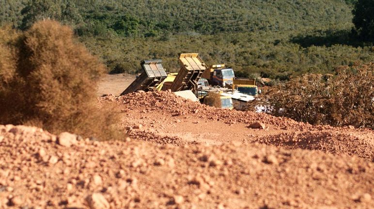 Bauxite mining in Mount Shenga in Tanzania